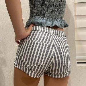 ❌ S O L D ! ❌ H&M - STRETCHY SHORTS / Size: US 2 / Color: light blue & white